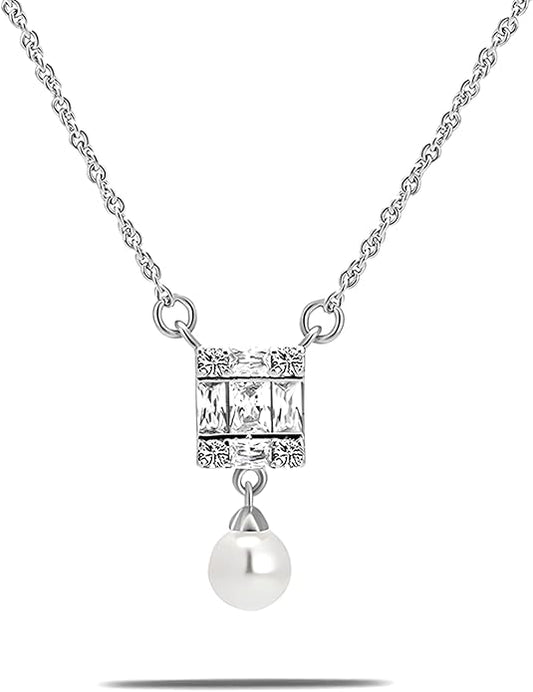 Milan Chiva Gold Pendant Necklace for Women 14K Dainty Cubic Zirconia GemStone Statement Chain Jewelry