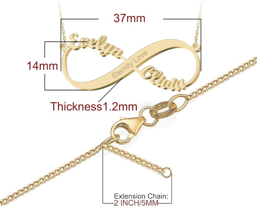 Custom Name Necklace - 925 Sterling Silver & 316 Stainless Steel, 14 Fonts & Multi-Language Options, 4 Colors, 5 Chain Styles, Personalized Gift with Premium Box