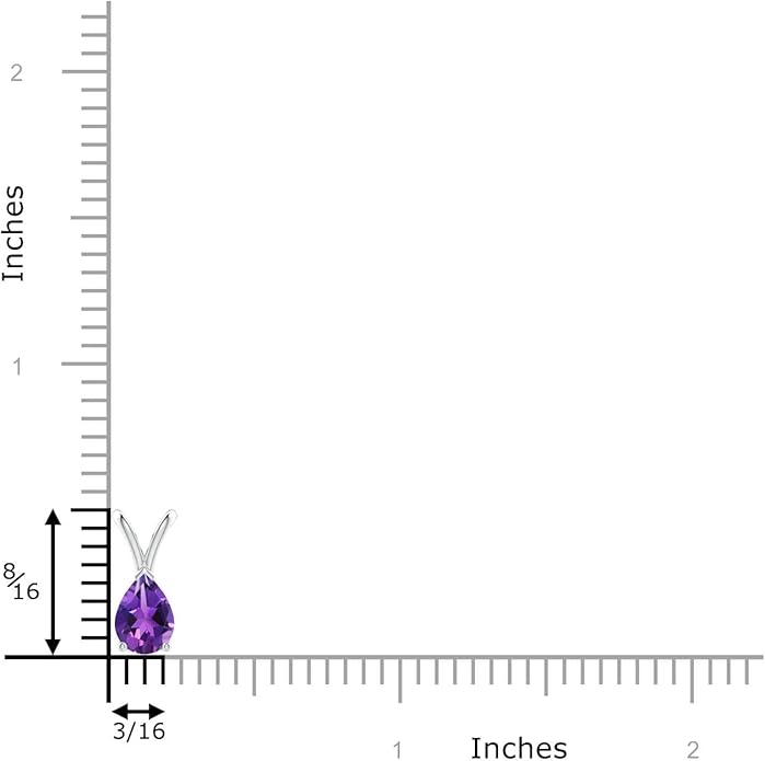 Angara Natural Amethyst Solitaire Pendant for Women | V-Bale Pear-Shaped Amethyst Solitaire Pendant in 14K Solid Gold/Silver/Platinum | February Birthday, Anniversary, Gemstone Jewellery Gift