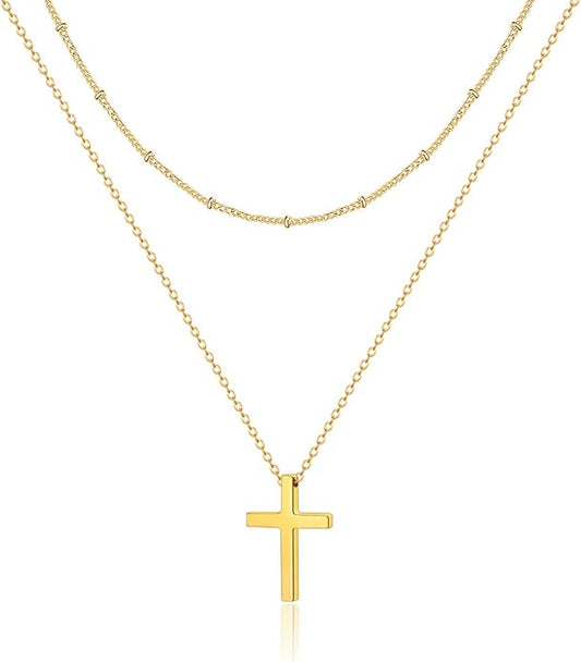Luxval Lariat Gold Necklace for Women, Dainty Long Necklace 14k Gold Plated/Silver Y-Shaped Pendant Necklaces Trendy Beaded Chain Drop Necklaces Jewelry for Women Gifts