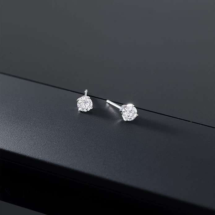 Gem Stone King 0.20 to 6 Cttw 14K Gold Lab Grown Diamond Stud Earrings | Gold Earrings For Women Men | E-F Color | VS1-VS2 Clarity