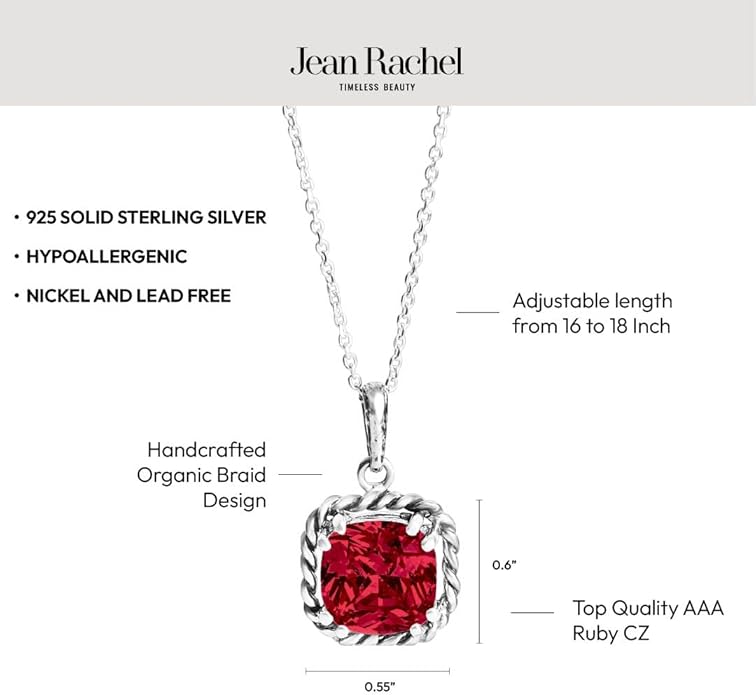 JEAN RACHEL JEWELRY 925 Sterling Silver Necklace for Women - Rope with Cubic Zirconia Vintage Design - Hypoallergenic, Lead & Nickel Free Jewelry - Artisan Handcrafted Statement Necklace