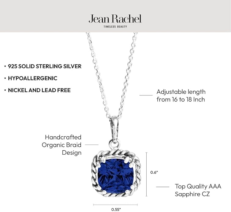 JEAN RACHEL JEWELRY 925 Sterling Silver Necklace for Women - Rope with Cubic Zirconia Vintage Design - Hypoallergenic, Lead & Nickel Free Jewelry - Artisan Handcrafted Statement Necklace