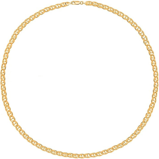 Savlano 925 Sterling Silver Chain Anklet Rope, Figaro, Mariner, Curb - 18K Gold Plated Chain Anklet Available in 9, 10 and 11 - Inches for Women Comes with a Gift Box - Made in Italy
