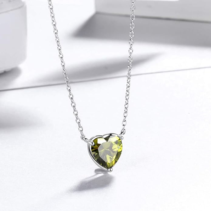 Aurora Tears 925 Sterling Silver 12 Birthstone Hearts Jewelry Women Crystal Wedding/Engagement/Bridal Heart Necklace/Earring/Ring/Bracelet Sets Jewellery