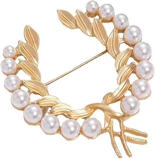 JKQBUX Versailles series Baroque elegant Brooches Pin for Women Men Girls Retro Court Pearl Corsage Pin delicate accessory