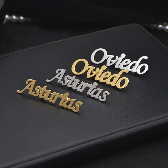 YHLISO Personalized Customize Double Names Stainless Steel Brooch Pin Custom Logo Gold Name Badges Products for Women Jewelry
