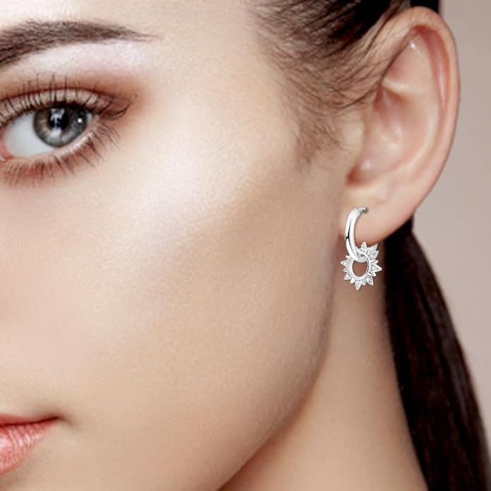925 Sterling Silver Women Earrings, Sparkling Star and Moon Earrings, Various Hypoallergenic Earrings, Best Gift for Women