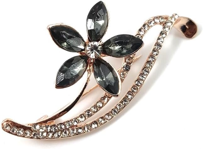 coadipress Flower Brooch for Women Girls Crystal Rhinestone Flower Floral Lapel Pin Elegant Clothing Accessory Wedding Gift Fashion Jewelry Gift