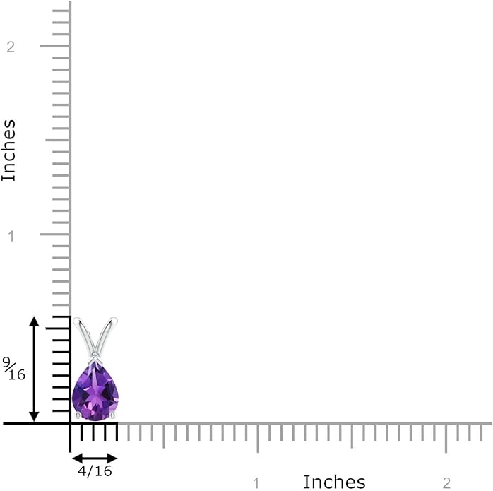 Angara Natural Amethyst Solitaire Pendant for Women | V-Bale Pear-Shaped Amethyst Solitaire Pendant in 14K Solid Gold/Silver/Platinum | February Birthday, Anniversary, Gemstone Jewellery Gift