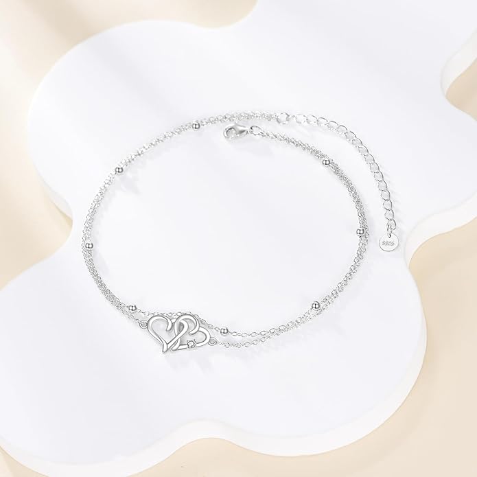 TIGER RIDER Dragonfly Anklet Sterling Silver Dragonfly Gifts Jewelry for Women with Crystal Birthday Anniversary