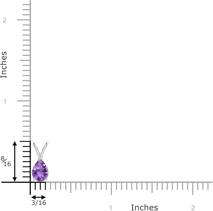 Angara Natural Amethyst Solitaire Pendant for Women | V-Bale Pear-Shaped Amethyst Solitaire Pendant in 14K Solid Gold/Silver/Platinum | February Birthday, Anniversary, Gemstone Jewellery Gift
