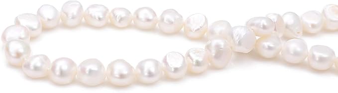 BEADIA Natural Pearl Beads Side Hole 4-5mm White Freshwater Cultured Loose Gemstone Beads for DIY Jewelry Making 13.8''/Strand