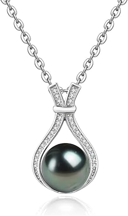 Gifts for Wife-Wedding-Anniversary-Tahitian-Black-Pearl-Necklace for Women Birthday -Jewelry for Her Girlfriend Valentines Day Mothers Day -Gifts for Mom Anniversary Christmas for Her