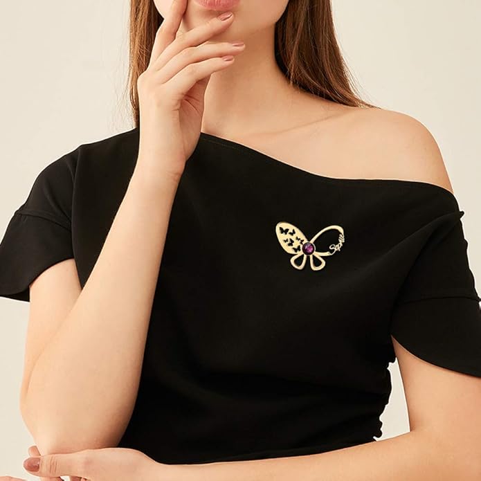 Albertband Name Brooch Pin Personalized Gifts for her Customized Name Brooch for Mother Women Fashion Pin Jewelry Christmas Gifts for mom