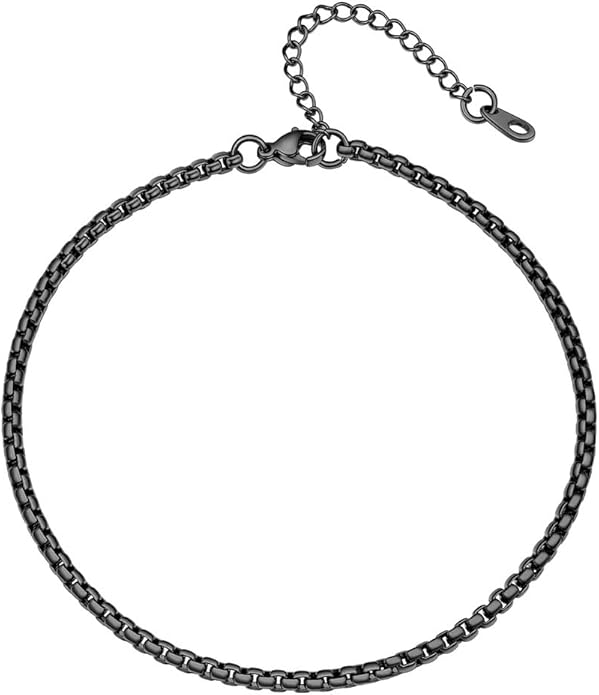 PROSTEEL Stainless Steel Chain Anklets for Women, Silver/Gold Tone, Ankle Bracelets Hypoallergenic, 8-10.5 Inch Adjustable, Come with Box