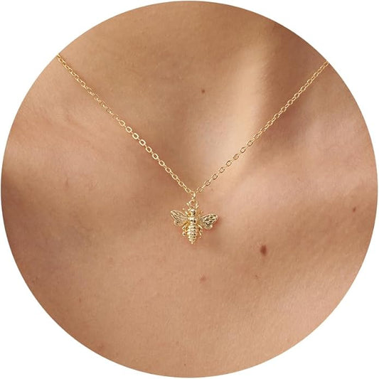 Gold Necklace for Women-14K Gold Plated Bow,Dragon,Shell, Palm Tree, Seahorse, Conch Shell,Sardines, Cowboy Boot,Bat,Bunny Pendant Beachy Jewelry for Women Gifts