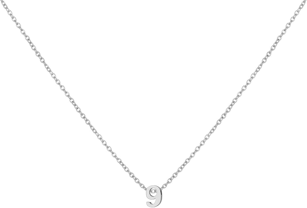 Number Necklace for Women Dainty 18K Gold Plated Pendant Necklace Charm Birth Month Personalized Jewelry Birthday Gift