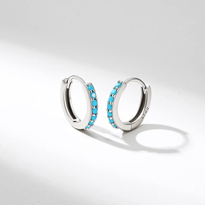 SWEETV 925 Sterling Silver Huggie Hoop Earrings for Women Girls-Tiny Small Cartilage Hoop Earring