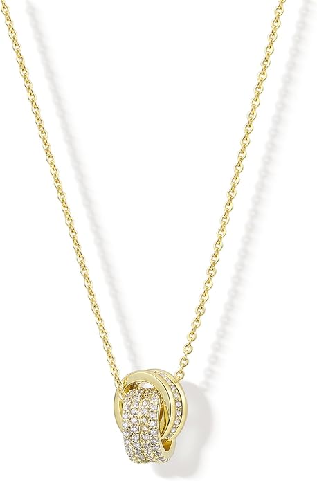 JA.S.JR 14K Gold Plated CZ Minimalist Dainty Pendant Necklace | Gold Necklace for Women | Daily Wear Gold Jewelry