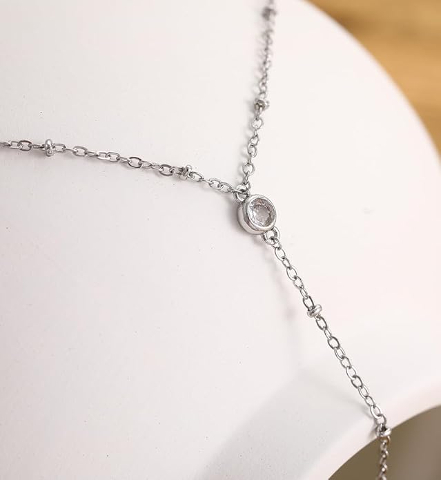 iF YOU Lariat Gold Long Necklaces for Women Trendy, Dainty 14K Gold Plated Drop Chain Necklace, Layered Rosary Beaded Y Necklaces Simple Fashion Jewelry Gifts