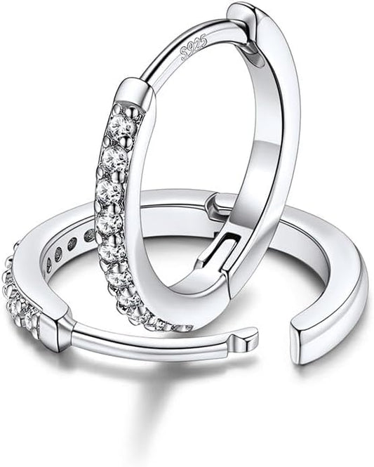 FaithHeart Sterling Silver Hoop Earrings for Women, Hypoallergenic Huggie Hoop Earrings Lightweight Small Cartilage Earrings Hoop Earring Dainty Everyday Earrings 6/8/10/12/14/15/16/18/20mm