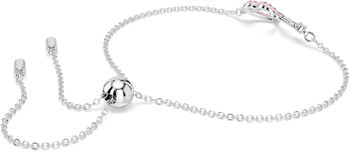 Swarovski Hyperbola Bracelet, Heart And Infinity, Pink, Rhodium Finished