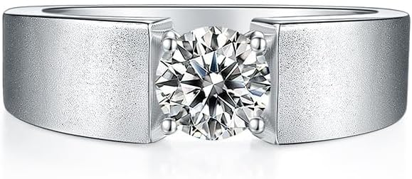 Brillique Men's 14K Gold 1 Carat Diamond Ring, Dazzling Diamond Engagement & Wedding Bands D-color VVS2,Fathers Day for Dad