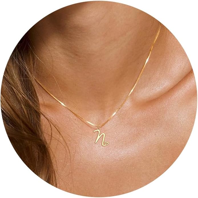 Initial Necklaces for Women Trendy, Dainty Silver Letter Necklace Cute Pendant Choker Name Necklace Personalized Costume Monogram Silver Jewelry Necklace for Women Valentines Gifts