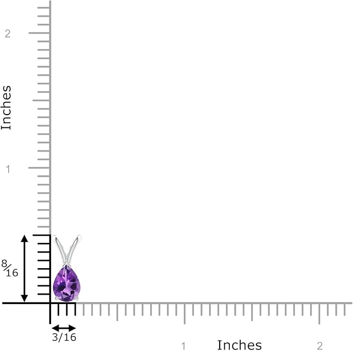 Angara Natural Amethyst Solitaire Pendant for Women | V-Bale Pear-Shaped Amethyst Solitaire Pendant in 14K Solid Gold/Silver/Platinum | February Birthday, Anniversary, Gemstone Jewellery Gift