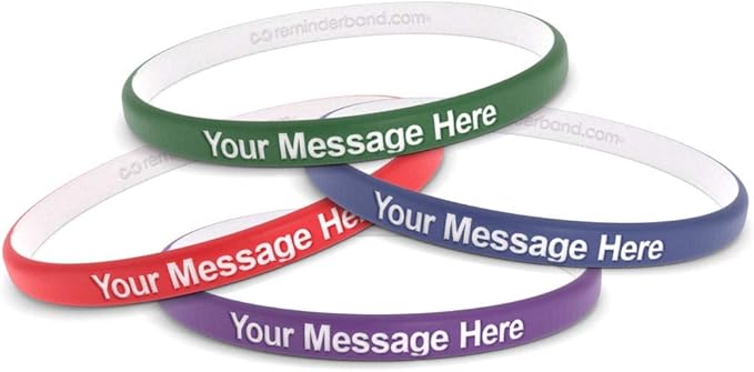 Reminderband Custom Rubber Bracelets - Thin Luxe Wristbands