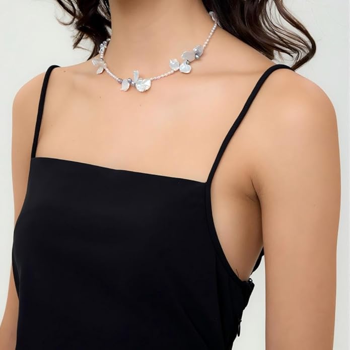 JOLI Real Pearl Necklace for Women with AAA+ Quality Round White Freshwater Genuine Cultured Pearls S925 Sterling Silver Adjustable Design Handmade Pearl Gifts