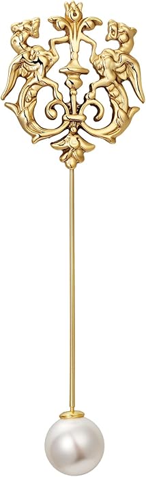 SHE'S FREE STYLE JUST FOR YOU [Versailles Dream] Vintage crown flower brooches and pins for women, Pearl brooch pins Metal Plating Process safety pins Baroque Style jewelry pins and brooches