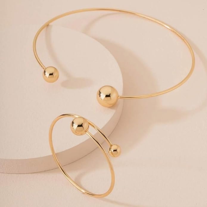 Collar Necklace for Woman Trendy Silver Choker Necklaces for Woman Statement Open Round Collar Choker Necklace