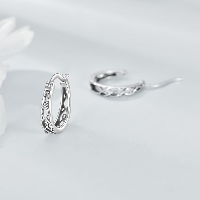 Sterling Silver Hoop Earrings Small Hoop Sun/Leaf/Triangle Huggie Earrings for Women Hypoallergenic