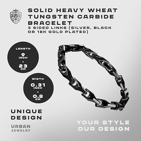 Urban Jewelry Astro Snake 18K Gold plated/Stainless steel Men's Heavy Weight Tungsten Carbide Base Link Necklace Chain