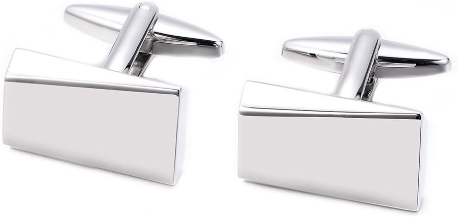 Merit Ocean Cufflinks for Men, Stainless Steel Cuff Links Mens for Wedding Business Gifts, Silver, Black, Gold