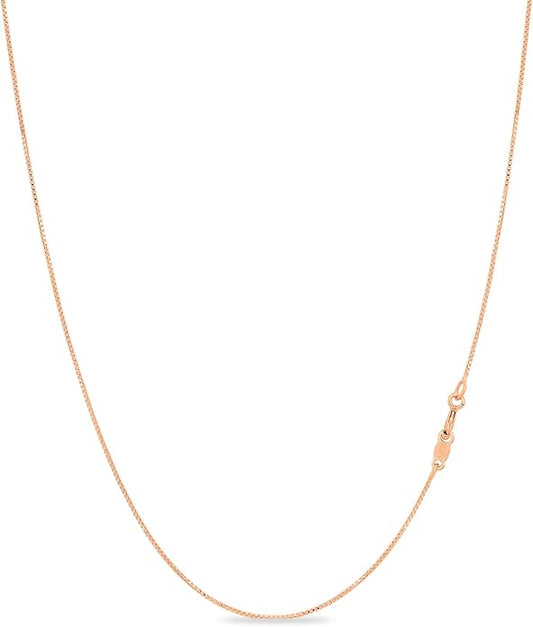 KEZEF 925 Sterling Silver Necklace for Women | Thin 0.7mm 18k Gold plated, Rose Gold chain for women, Silver chain necklace jewelry | cadena de plata 925 para hombre mujer