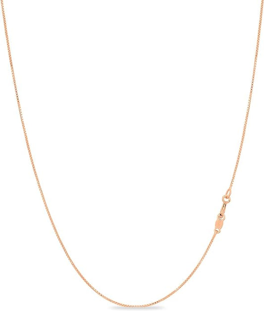 KEZEF 925 Sterling Silver Necklace for Women | Thin 0.7mm 18k Gold plated, Rose Gold chain for women, Silver chain necklace jewelry | cadena de plata 925 para hombre mujer