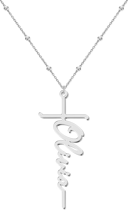 Custom Name Necklace - 925 Sterling Silver & 316 Stainless Steel, 14 Fonts & Multi-Language Options, 4 Colors, 5 Chain Styles, Personalized Gift with Premium Box