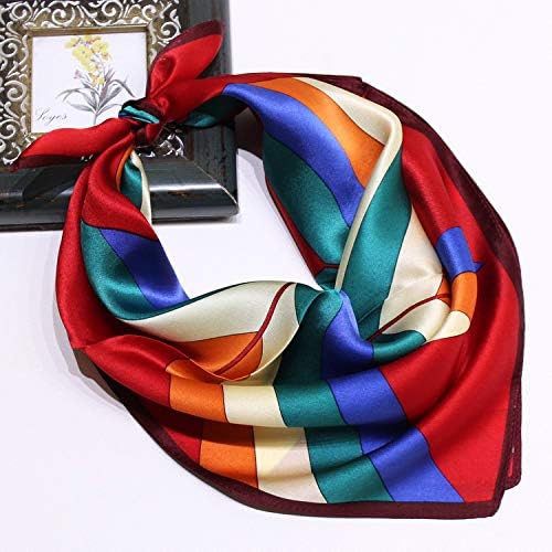 ANDANTINO 100% Mulberry Silk Scarf -21” Lightweight Square Neckerchief – Breathable Digital Printed Scarves with Gift Packed
