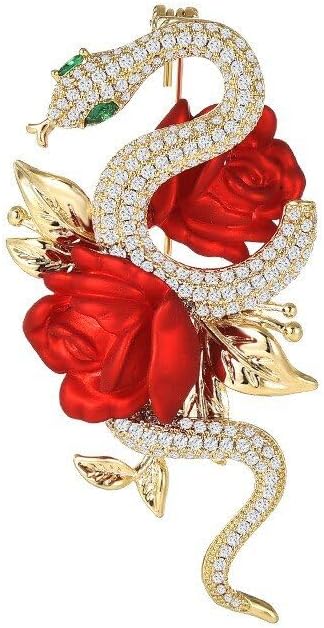 18K Gold Brooch Rhinestone Animal Brooch Pin Elegant Lapel Pin Wedding Jewelry Christmas Gift Dress Accessories for Women