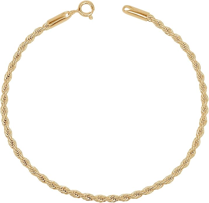 LeCalla 925 Sterling Silver Anklets for Women | Italian 1.8MM Diamond-Cut Braided Rope Chain Ankle Bracelet | Women's Ankle Bracelets Jewelry Gift for Wife, Mom – Birthday, Anniversary & Valentine’s Day