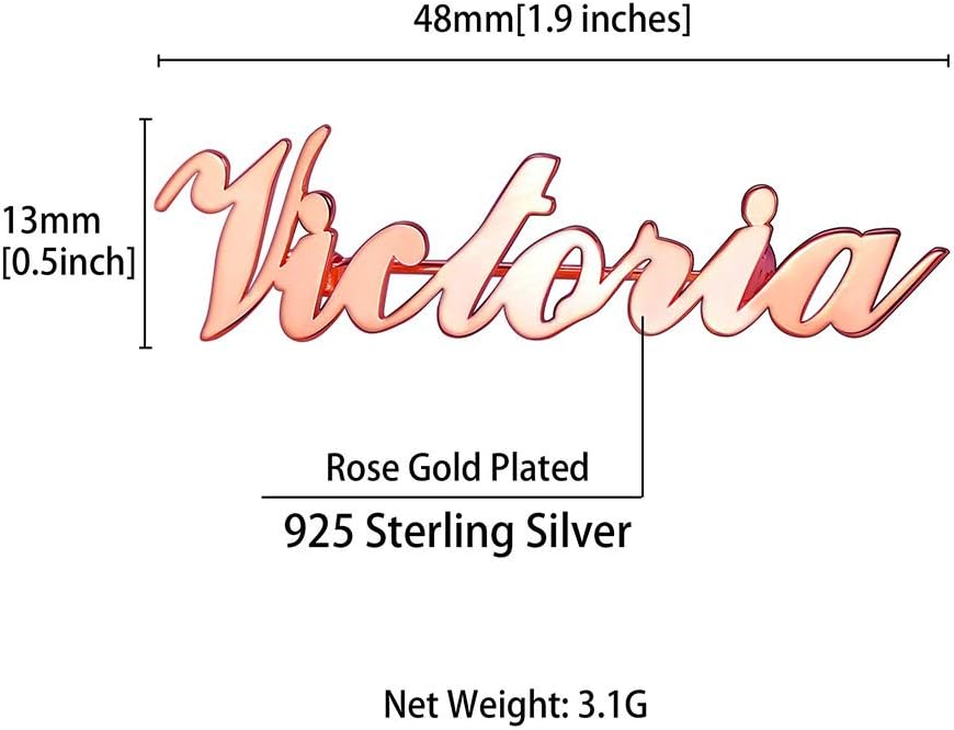 Custom4U Custom Name Pin Personalized Brooch Pins for Women Men Stainless Steel Name Tag with Letters/Initials - Silver/Gold/RoseGold/Black Customized Jewelry Gifts for Birthday Wedding Business Party