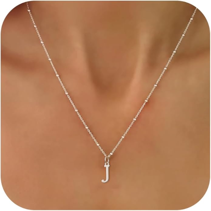 Initial Necklaces for Women Dainty Gold Letter Pendant Necklace 14k Gold Plated A-Z Name Necklaces Cute Charm Choker Necklace Fashion Accessories Non Tarnish Trendy Jewelry Gift