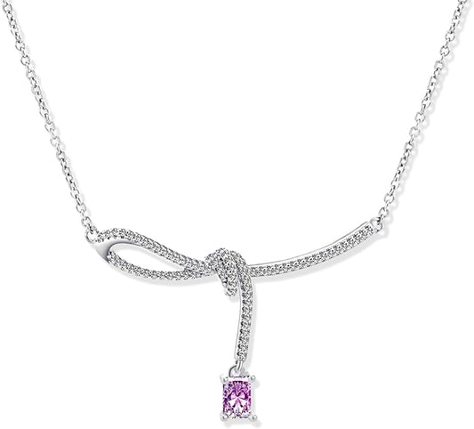 Milan Chiva Gold Pendant Necklace for Women 14K Dainty Cubic Zirconia GemStone Statement Chain Jewelry