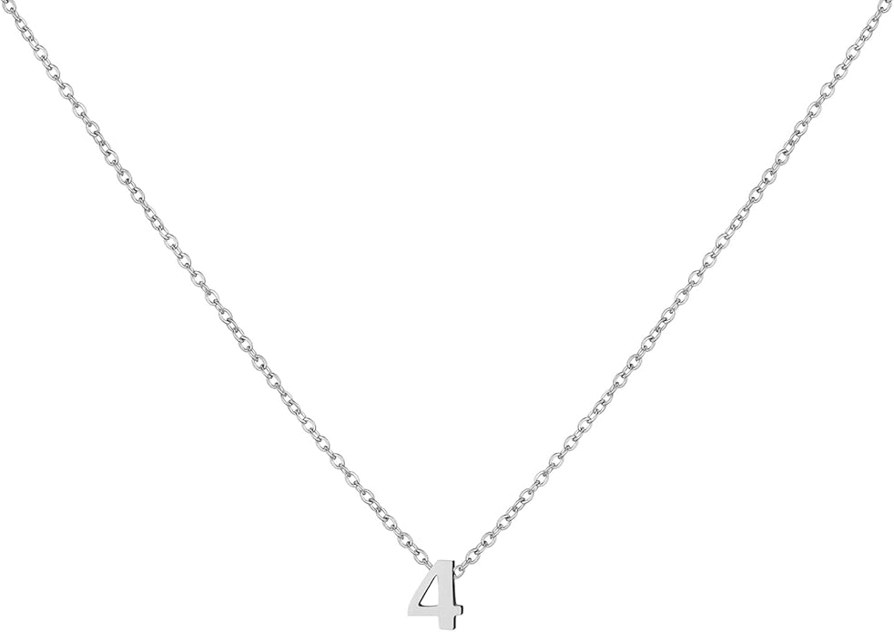 Number Necklace for Women Dainty 18K Gold Plated Pendant Necklace Charm Birth Month Personalized Jewelry Birthday Gift