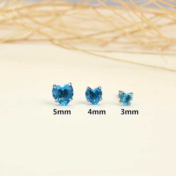 12 Pairs 18K Gold Plated Surgical Stainless Steel Stud Earrings, Star Heart Square Stud Earring for Women, Cubic Zirconia Birthstone Stud Earrings Set