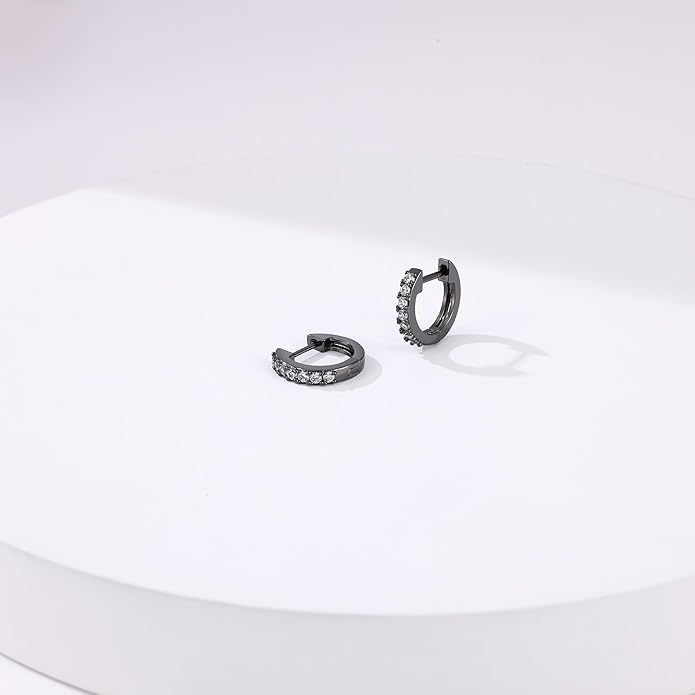 Gacimy Gold Huggie Earrings for Women 14K Real Gold Plated, Small Cubic Zirconia Cartilage Hoop Earrings Cuffs for Women