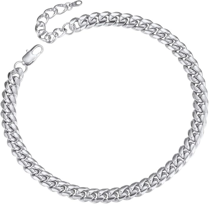 ChainsPro Chunky Miami Cuban Link Chains for Men,Stainless Steel Cuban Chain Necklace,4.8/6/10/14mm Width,No Tarnish& Thick Hip Hop Jewelry,18-30 inch Length, Black/Gold Plated/Silver,Send Gift Box